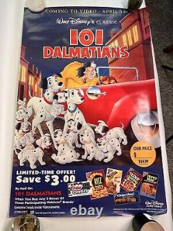 Vintage 101 DALMATIANS Store Promo Poster 90's VHS Oreo Ritz Walt Disney Cartoon