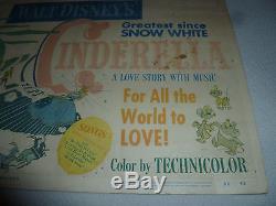 Vintage 1950 Walt Disney Cinderella Lobby Card Poster Rko Radio Rare Original