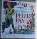Vintage 1969 Walt Disney's Peter Pan 6 Sheet 84 X 84 Original Movie Poster 4 Pc