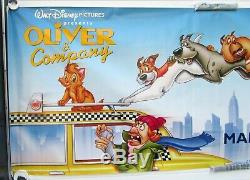 Vintage 1988 Disney Oliver and Company Original Advance Movie Theater Banner