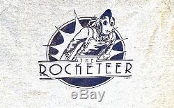 Vintage 1991 The Rocketeer Movie Promo Sweat Shirt Disney Helmet Cast & Crew