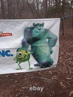 Vintage 2001 Disney Monsters Inc. Double Sided Movie Banner 48'in X 120' In