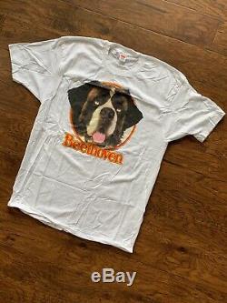 Vintage 90s Beethoven Movie Promo T DS XL White Dog Disney All Over Print