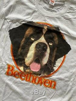 Vintage 90s Beethoven Movie Promo T DS XL White Dog Disney All Over Print
