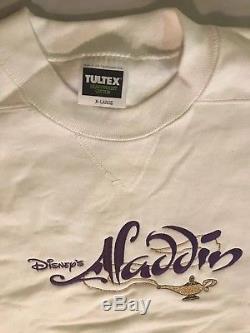 Vintage Disney ALADDIN PROMO Sweatshirt RARE- NEVER WORN, 1993 Embroidered NOS
