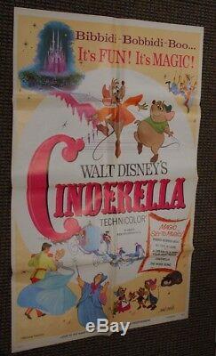Vintage Disney CINDERELLA One Sheet POSTER Unframed SIGNED MARC DAVIS movie