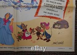 Vintage Disney CINDERELLA One Sheet POSTER Unframed SIGNED MARC DAVIS movie