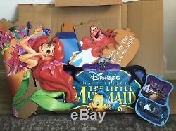 Vintage Disney Little Mermaid Full Movie Display Standee 90s Video Store VHS