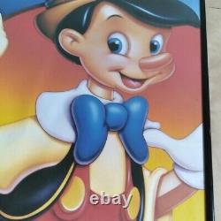 Vintage Disney Pinocchio Framed Poster. Animated Cartoon Movie Wall Art. Retro