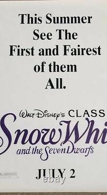 Vintage Disney Snow White Seven Dwarfs Movie Theatre Vinyl Banner Advertising
