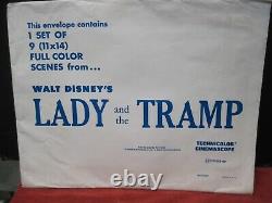 Vintage Set In Envelope Of Walt Disney's Lady & The Tramp- Nine Lobby Cards Date