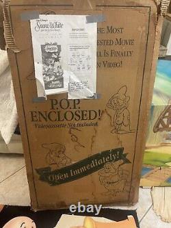 Vtg Disney 1995 VHS Standee Cardboard Snow White Dwarfs Lrge Floor Store Display