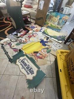 Vtg Disney 1995 VHS Standee Cardboard Snow White Dwarfs Lrge Floor Store Display