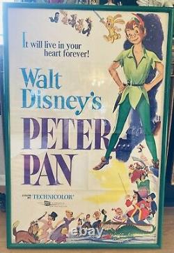 WALT DISNEY PETER PAN Original 1976 Movie Theater RARE Advertising Poster 28x42
