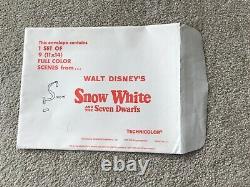 WALT DISNEY PRODUCTIONS 9 LOBBY CARD SNOW WHITE & 7 DWARFS 1958 Re-Release