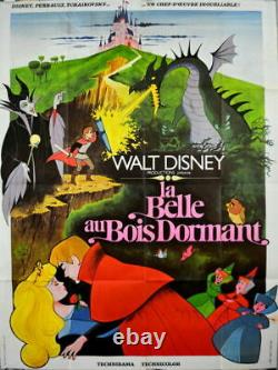 Walt DISNEY SLEEPING BEAUTY 1959 FRENCH POSTER 47x63 Reissue
