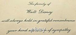 Walt Disney 1966 Insanely Rare Disney Family Acknowledgement Of Condolence Card