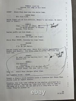 Walt Disney Animation Jungle Book II production working script annotated notes