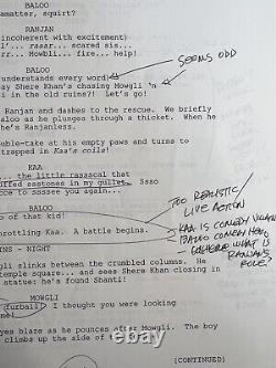 Walt Disney Animation Jungle Book II production working script annotated notes