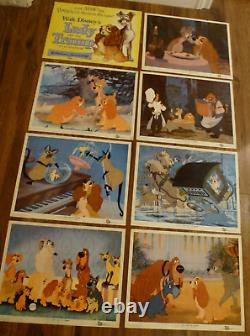 Walt Disney's Lady And The Tramp Original 1955 Rare Lobby Card Set