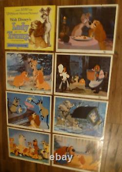 Walt Disney's Lady And The Tramp Original 1955 Rare Lobby Card Set
