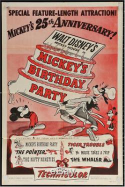 Walt Disney's Mickey's Birthday Party Vintage Movie Poster