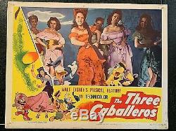 Walt Disney's The Three Caballeros 1944 Original Lobby Card Animated Musical