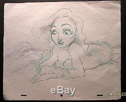 Walt Disney (the Little Mermaid) Original 1989 Pencil Animation (ariel) Drawing