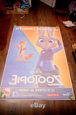 ZOOTOPIA E Walt Disney 4x6 ft Bus Shelter Original Movie Poster 2016
