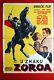 Zorro Avanger Walt Disney 1959 Guy Williams Rare Exyu Movie Poster