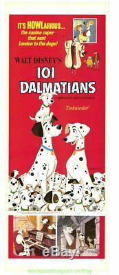 101 Dalmatiens Film Affiche R1969 Insert Taille 14x36 Pouces Walt Disney Animation