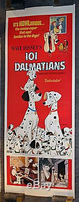 101 Dalmatiens Original 1960 Disney Enroulé 14x36 Insert Film Affiche