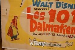 101 Dalmatiens Walt Disney 4x6 Vintage Français Grande Affiche Originale 1961
