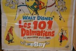 101 Dalmatiens Walt Disney 4x6 Vintage Français Grande Affiche Originale 1961