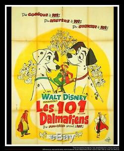 101 Dalmatiens Walt Disney Affiche Vintage Originale De 1961 Sur 6 Mètres De Lin