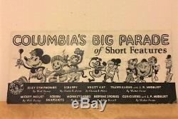 1930 Columbia Pictures Publicité Buvard Disney Movie Memorabilia