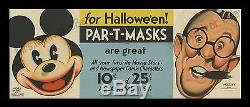 1933 Mickey Mouse Et Par-affiche T-masque! 1-of-a-kind Walt Disney Store Display