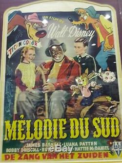 1946 Belgique Chanson Du Sud Walt Disney Framed Affiche Du Film Original
