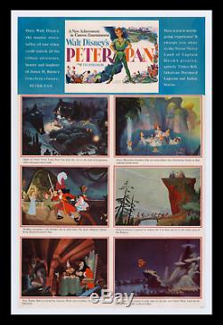 1952 Peter Pan A Roulé Disney Transit Affiche De Film 1 Personne Sh Advance Only Known Orig