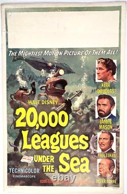 1954 20 000 Leagues Sous La Mer Affiche De Film Vintage Walt Disney Kirk Douglas