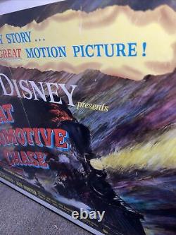 1956 Affiche De Cinéma Disney 56-211 Grande Chase Locomotive Guerre Civile 28x22 Encadrée