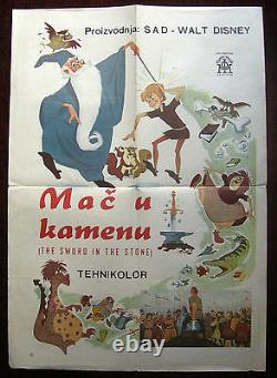 1963 Affiche Originale Du Film Walt Disney The Sword In The Stone White Animation