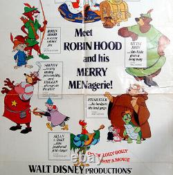 1973 Original Official Animated Rare Film Poster Movie Robin Hood Disney Comics