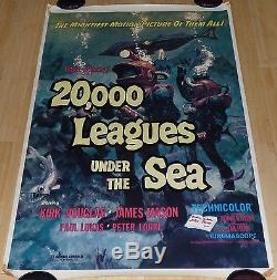 20 000 Lieues Sous La Mer R 1971 Originale Laminée 1 Feuille Film Affiche Disney