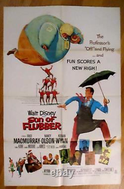 4 Affiches Originales de Films Disney! Blanche-Neige Fantasia Pinocchio Fils de Flubber