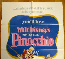 4 Affiches Originales de Films Disney! Blanche-Neige Fantasia Pinocchio Fils de Flubber