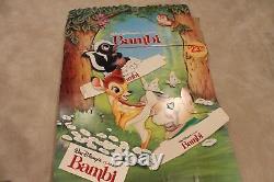 Affichage Vintage 1980 Walt Disney Bambi Carton Standee Film Magasin Rare