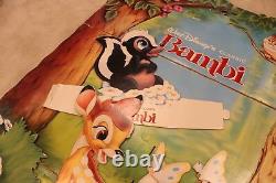 Affichage Vintage 1980 Walt Disney Bambi Carton Standee Film Magasin Rare