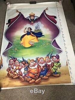 Affiche Blanche Neige Rare Signée Bannière Étoile Voix 76x48 Walt Disney Imprimantes Proof