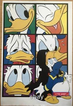 Affiche D'origine De Donald Duck Walt Disney Faces De Donald Duck 23,5 X 35